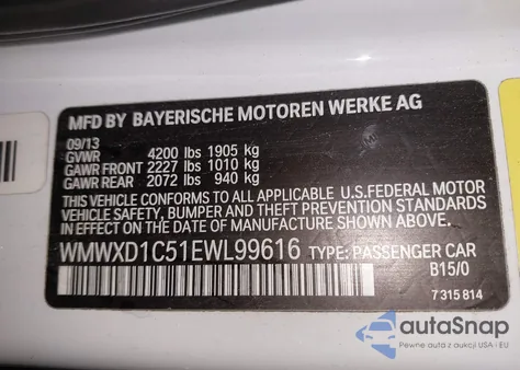 2014 Mini Countryman John Cooper Works z USA, uszkodzony, nr VIN WMWXD1C51EWL99616